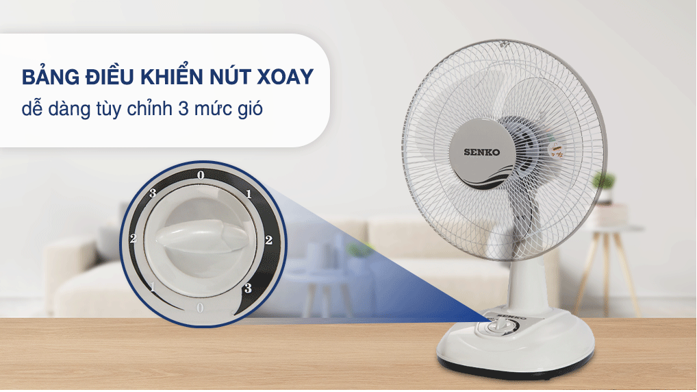 QUẠT BÀN SENKO B1213 ( B3 ) SỐ VẶN