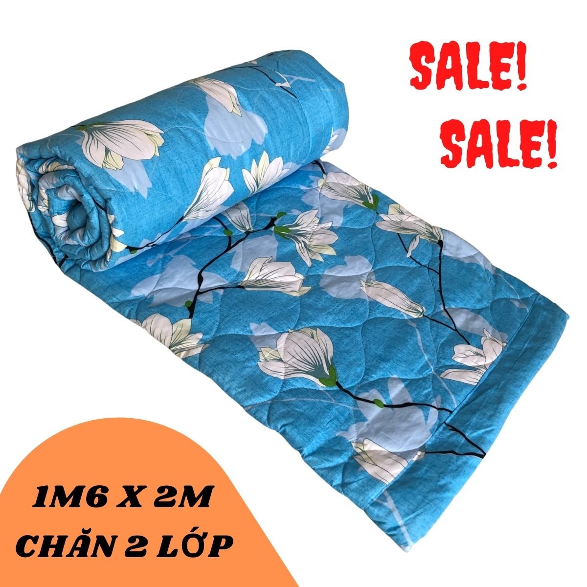 Chăn hè trần bông 1.6x2m cotton cao cấp - chăn mền - mền tuyết - chăn hè cotton - chăn hè cotton chăn 3 lớp