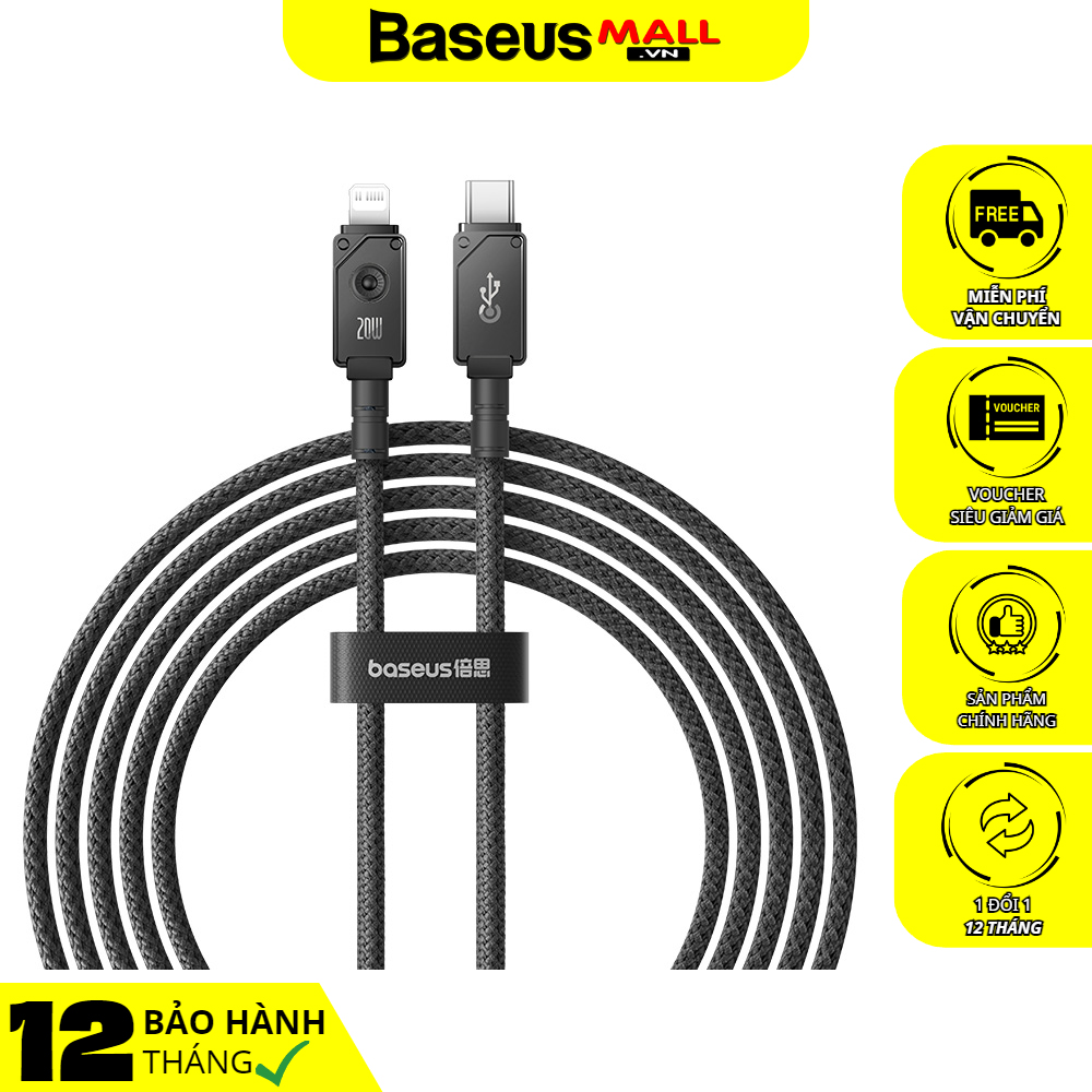 Cáp Sạc Baseus Unbreakable 20W Type-C to Ln | Lõi Sợi Aramid, Siêu Bền Bỉ, Chính Hãng