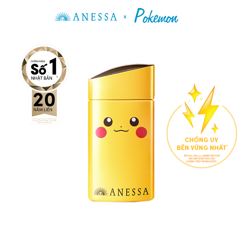 [PHIÊN BẢN ĐỘC QUYỀN POKEMON] Kem chống nắng dạng sữa dưỡng da bảo vệ hoàn hảo Anessa Pokemon Perfect UV Skincare Milk SPF 50+ PA++++ 60ml