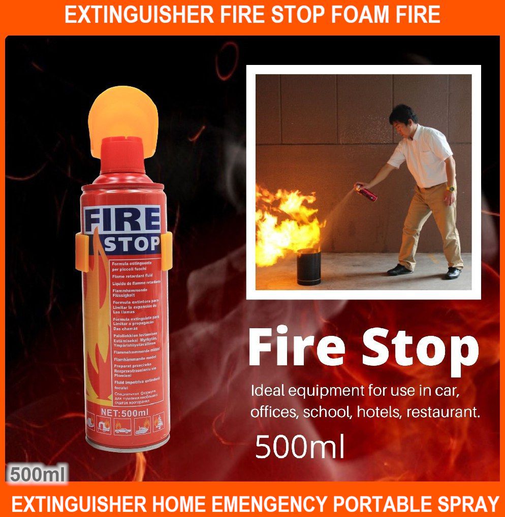 BÌNH CỨU HOẢ MINI 500ML ĐỂ TRÊN XE Ô TÔ DÂN DỤNG