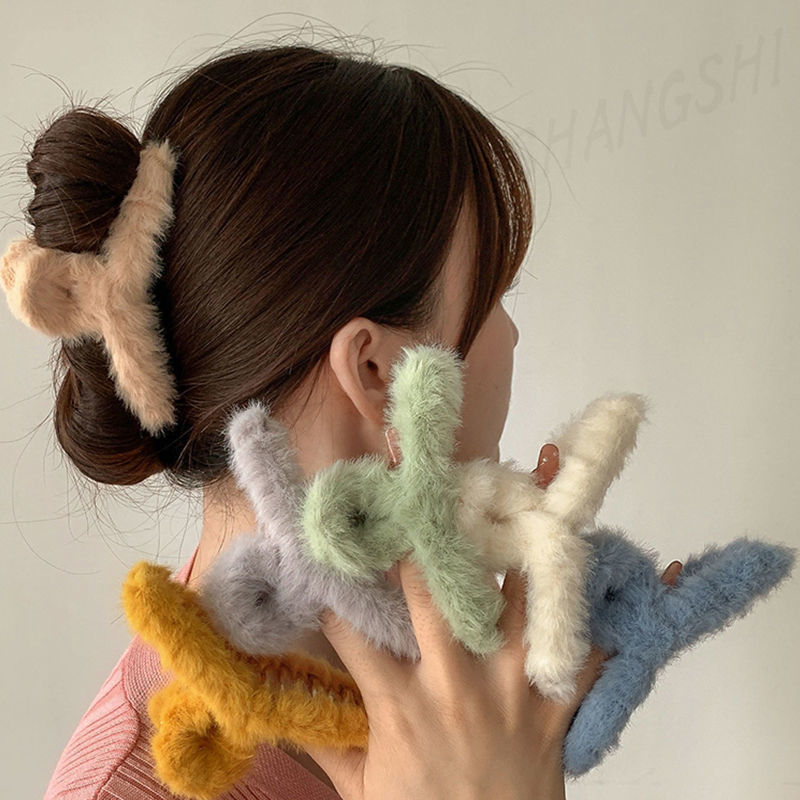 Kẹp tóc hàm cá mập chất lông phong cách thời trang hàn quốc Mã 24