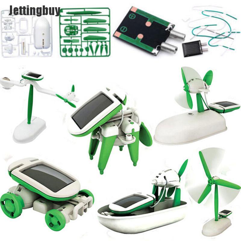 Jettingbuy 1 X Creative DIY Power Solar Robot Kit 6 In 1 Educational Learning Toy For Kids