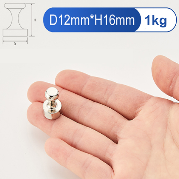 (1 Viên) Nam châm núm inox đính bảng, nam châm núm treo đồ