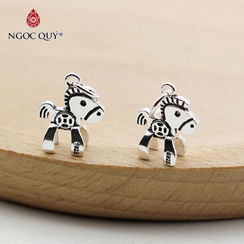 Charm bạc hình ngựa treo 12x15mm - Ngọc Qúy Gemstones