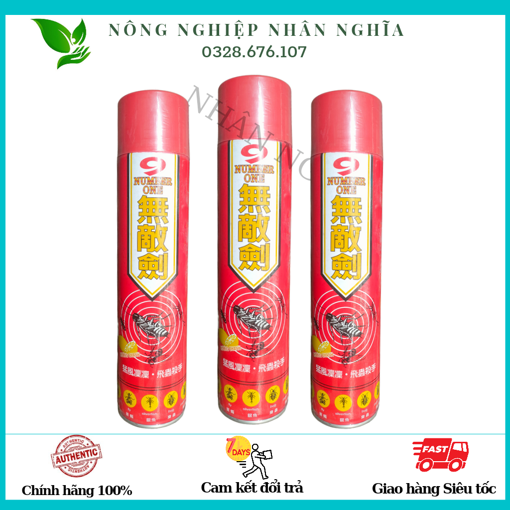 Xịt diệt côn trùng ruồi muỗi kiến gián và mối mọt số 9 feng meng 600ml
