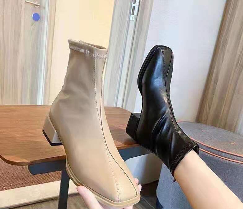 bốt nữ da maxi mềm lót lông đế trụ 4p 001