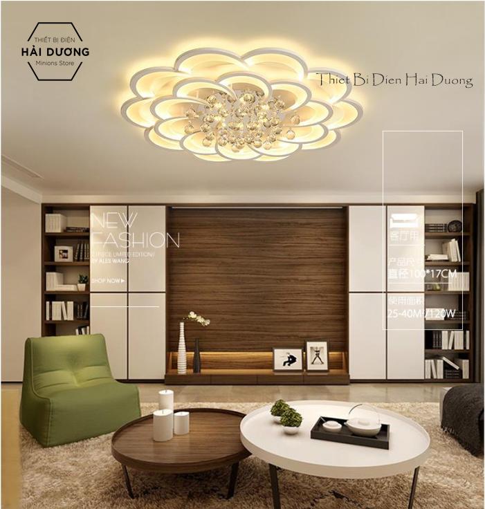 Đèn LED ốp trần hình hoa pha lê 16-20 cánh NT023 3 chế độ ánh sáng - Có điều khiển từ xa. 3 chế độ ánh sáng: - Chế độ 1 Viền ngoài trắng viền trong vàng - Chế độ 2 Viền ngoài vàng viền trong trắng-Chế độ 3 Chỉ hiện Ánh sáng