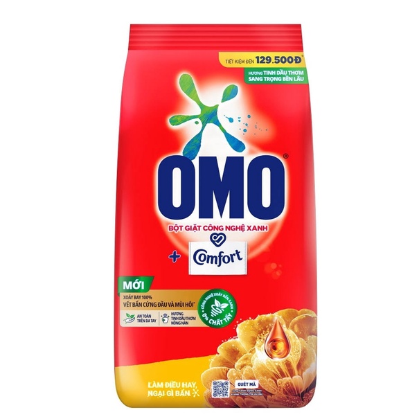 Bột Giặt OMO Comfort Tinh Dầu Thơm ( Vàng )Túi 5,3Kg