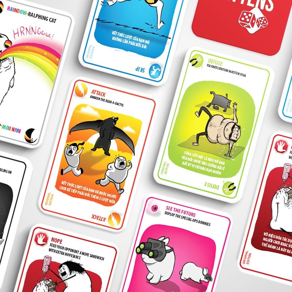 Combo Mèo Nổ - Full 6 Bản Mèo Nổ Mở Rộng (Tiếng Việt) - Exploding Kittens