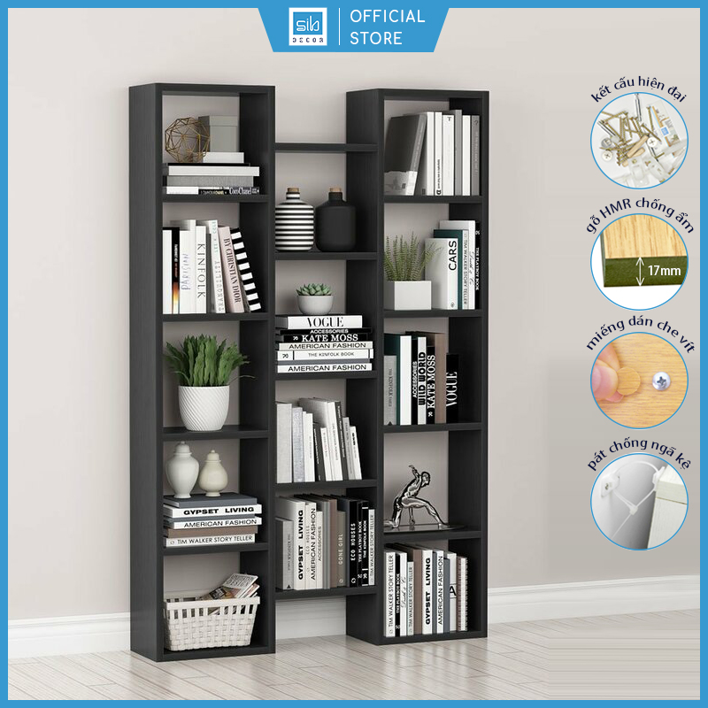 Kệ Sách Đa Tầng 14 Ngăn Hiện Đại Kích Thước  155 x 95 x 20cm Thương Hiệu SIB Decor