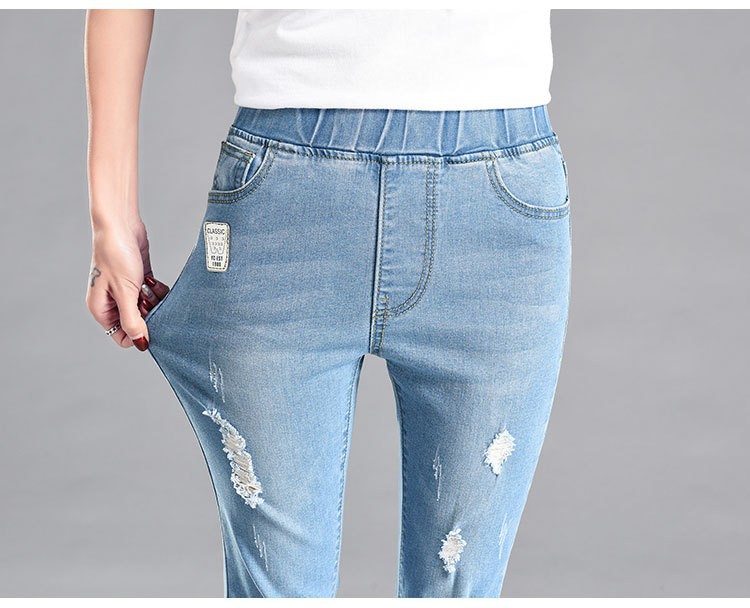Quần jean lửng nữ lưng thun Quảng Châu Q041