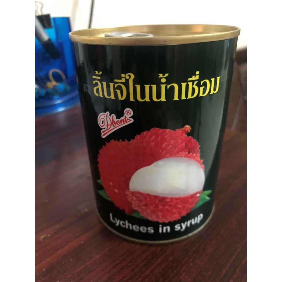 Vải ngâm Thái tem giấy (Quả trắng, giòn) Lon 560gr