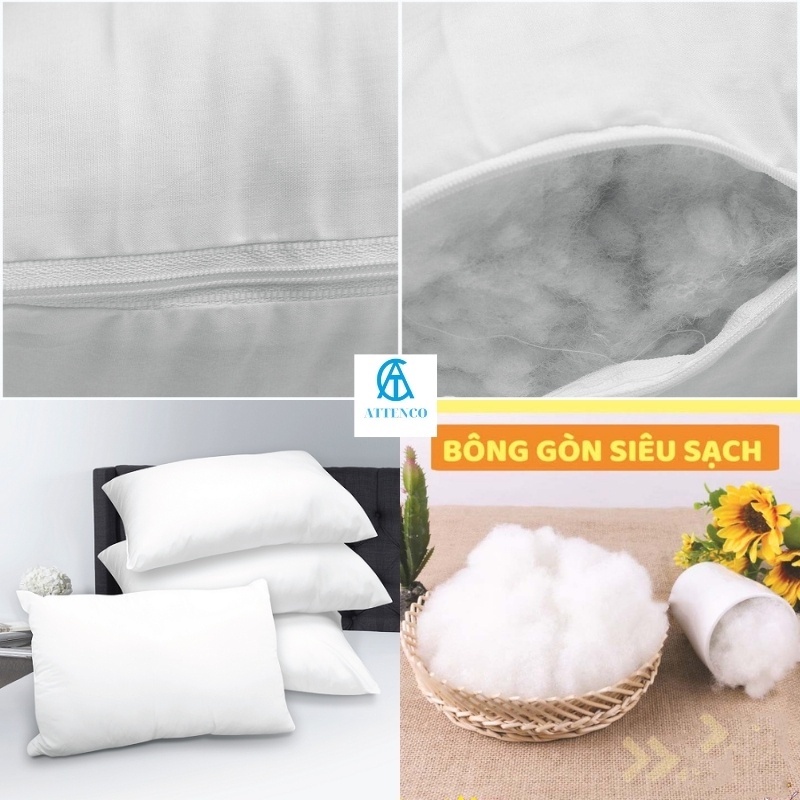 Ruột gối trắng bông gòn 40cmx60cm 1 chiếc 500gram