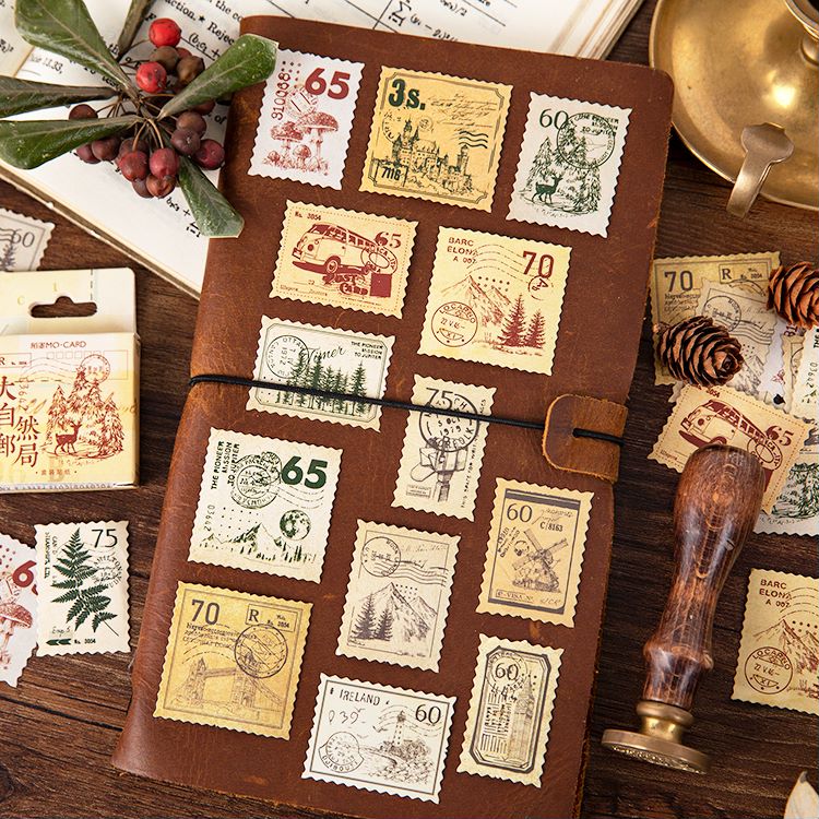 Hộp 45 sticker Stamp Forest trang trí sổ, làm bullet journal