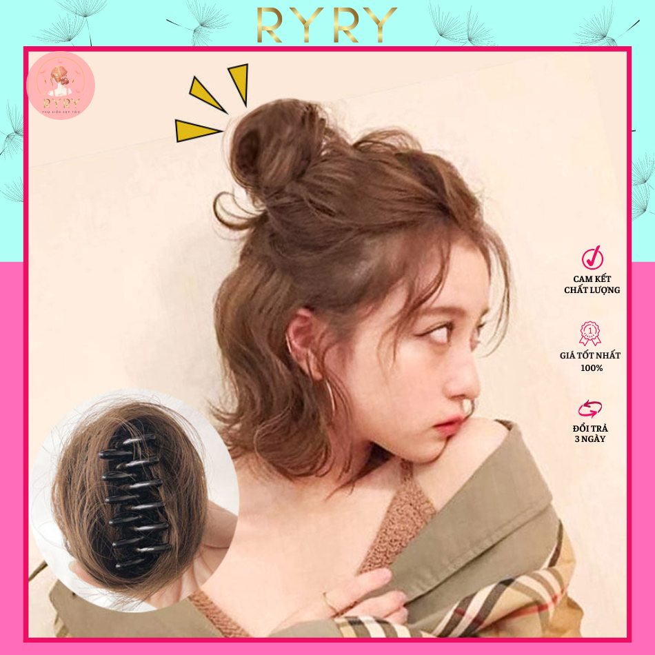 Búi tóc giả kiểu kẹp thời trang cho nữ