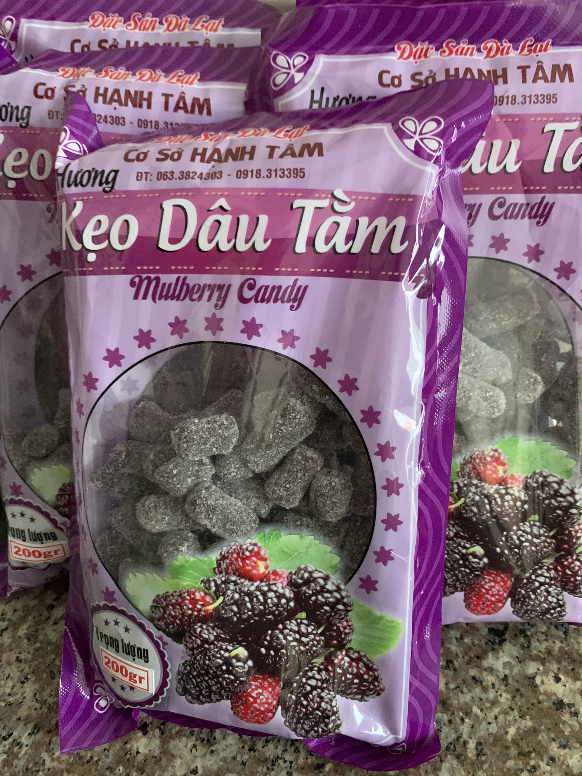 [Combo 2 gói ] kẹo Dâu tây & dâu tằm Đà Lạt 200g/gói