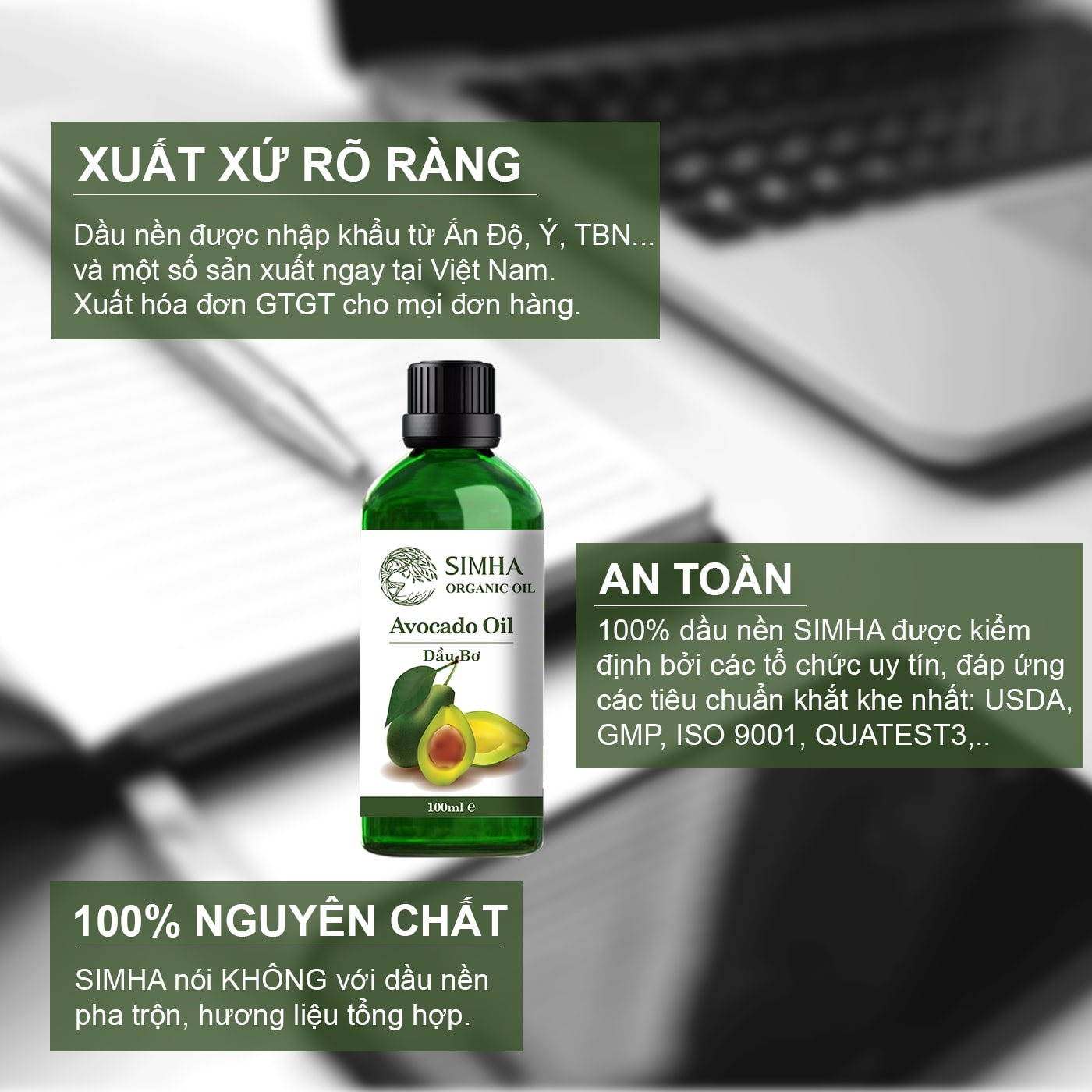 Dầu Bơ SIMHA giúp mềm mại làn da loại 100ml