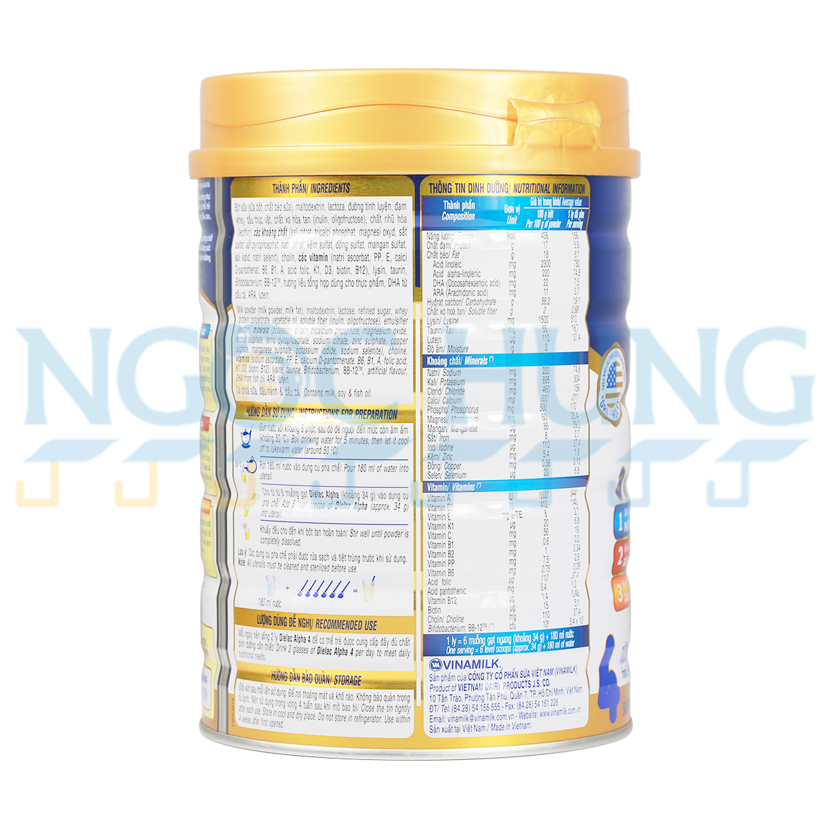 Sữa bột Vinamilk Dielac Alpha 4  900g