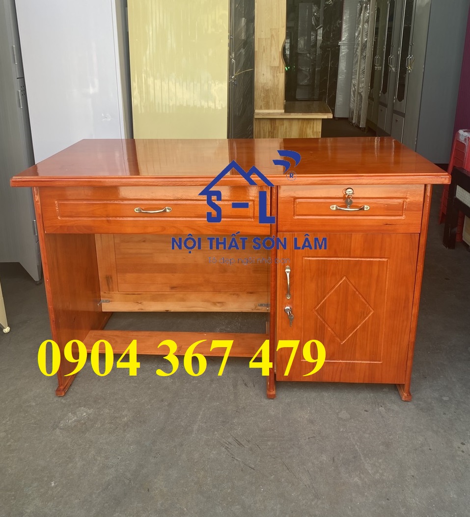 Bàn làm việc gỗ văn phòng giá rẻ gỗ thông 1m2 bền đẹp