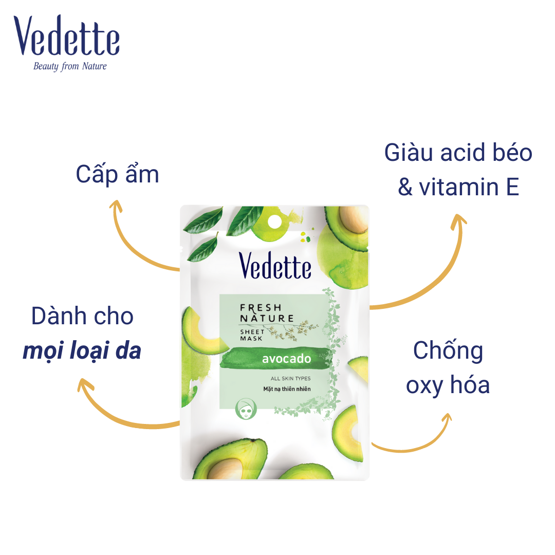 Mặt nạ Vedette thiên nhiên Bơ 22ml