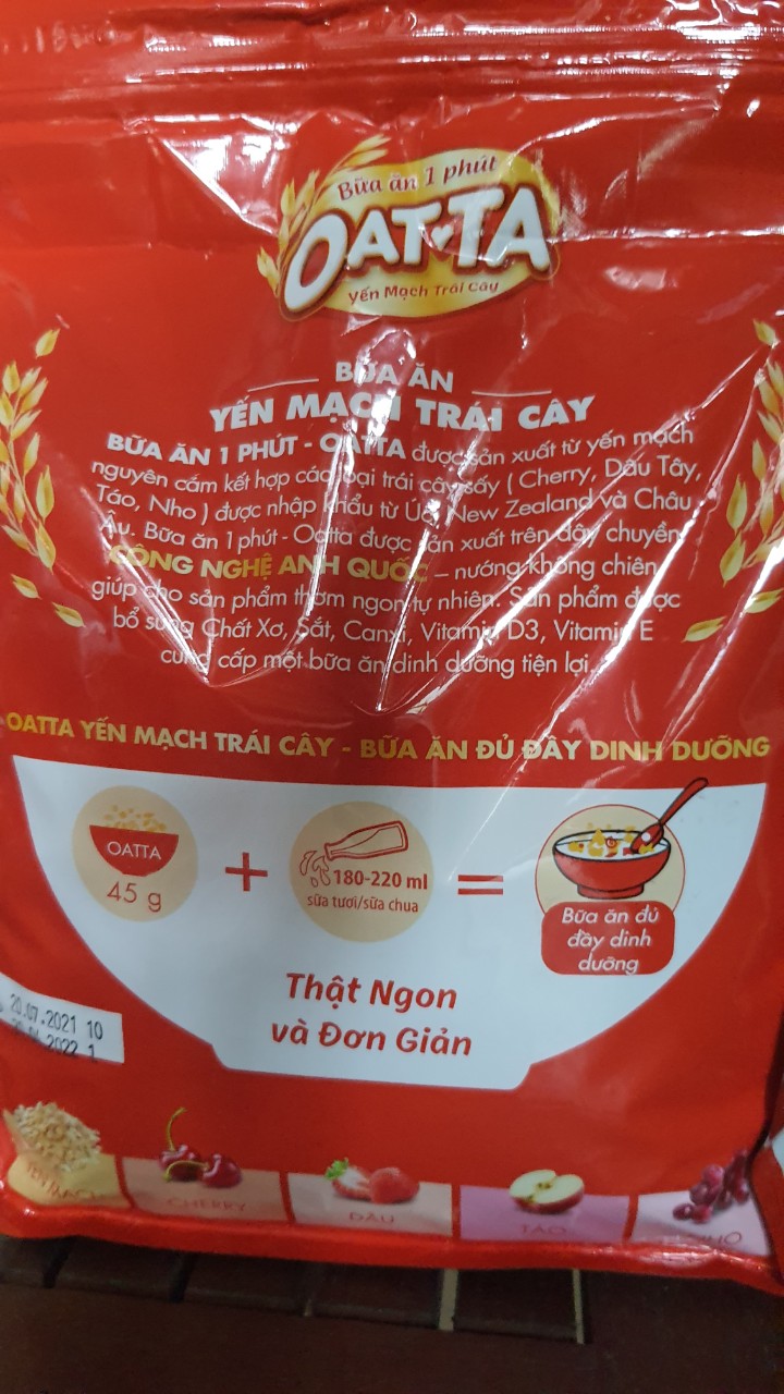 (HCM)YẾN MẠCH TRÁI CÂY GÓI 800G