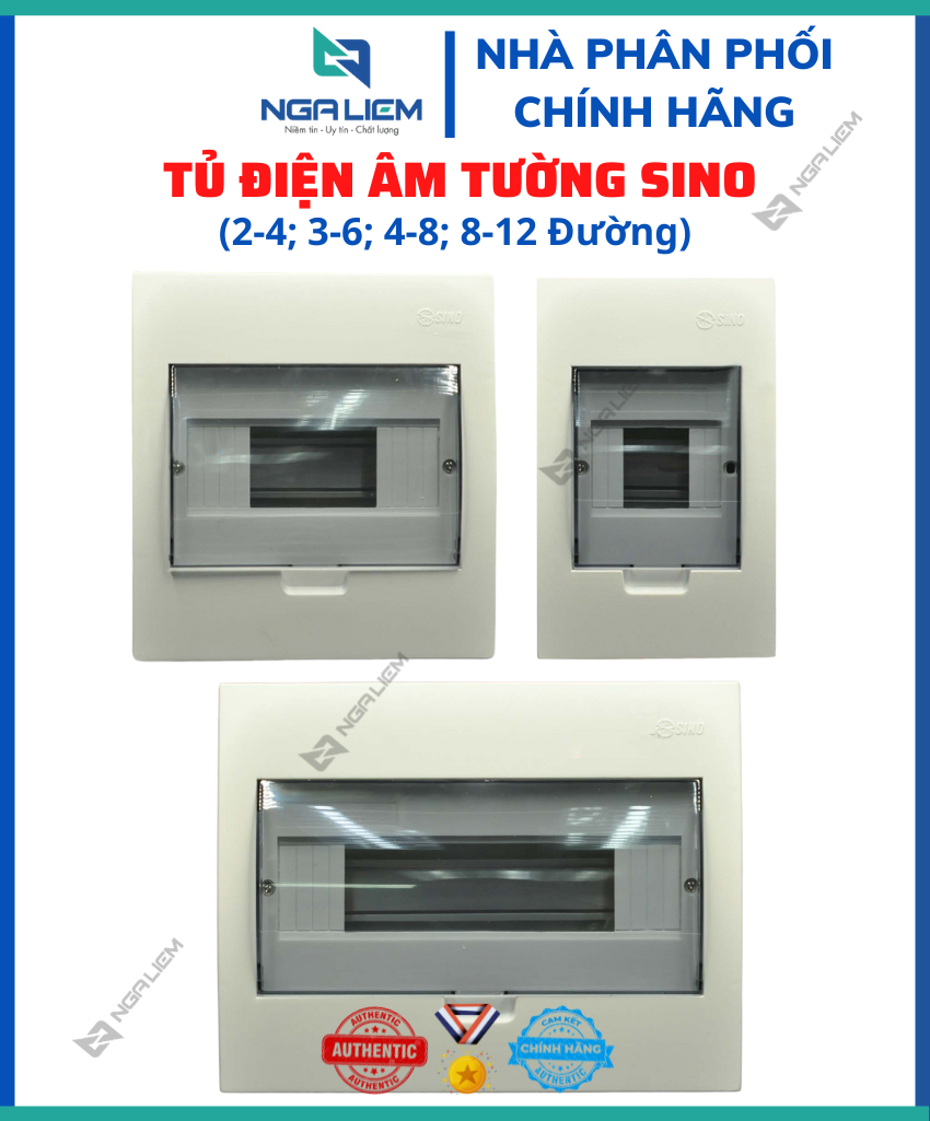 Tủ điện âm tường mặt nhựa, đế nhựa sino