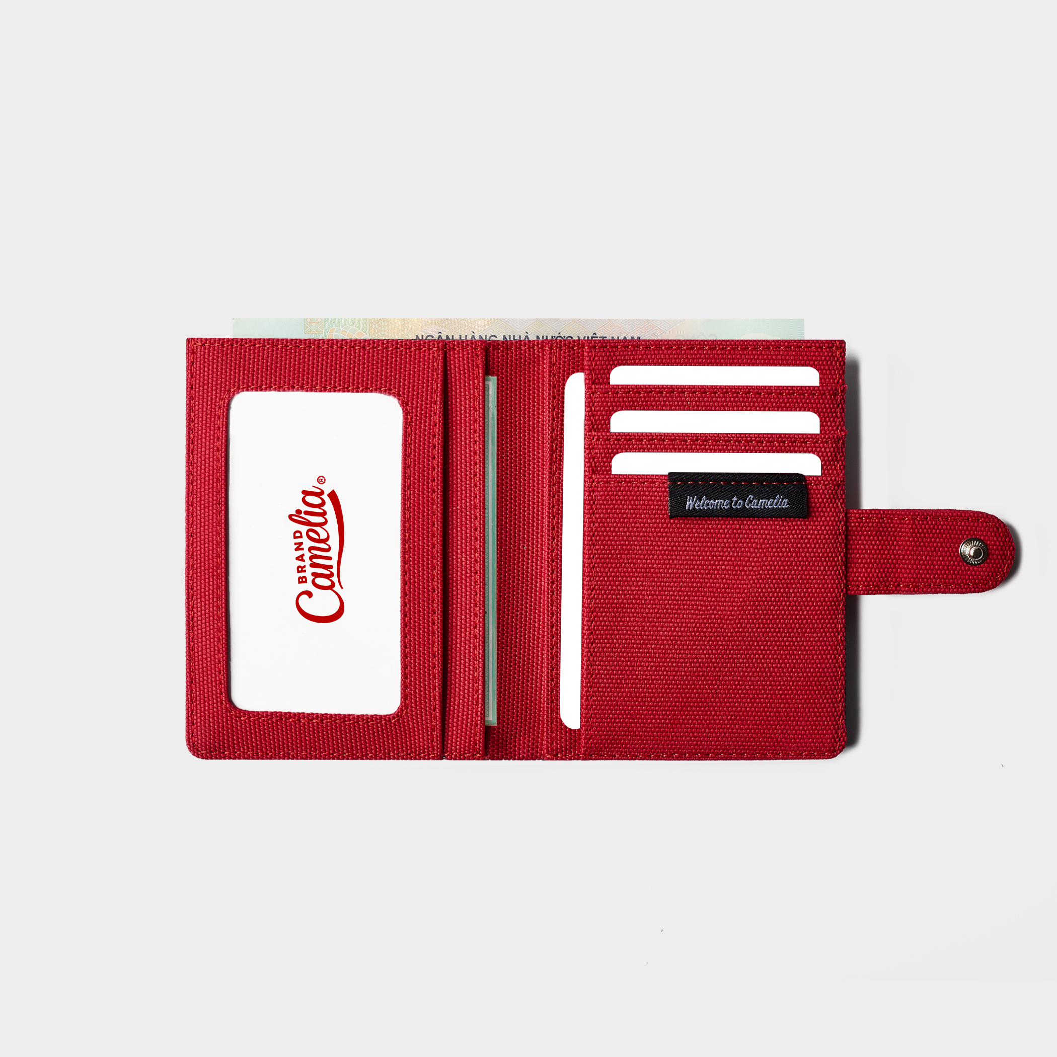 Ví vải CAMELIA BRAND® Button Wallet Đứng