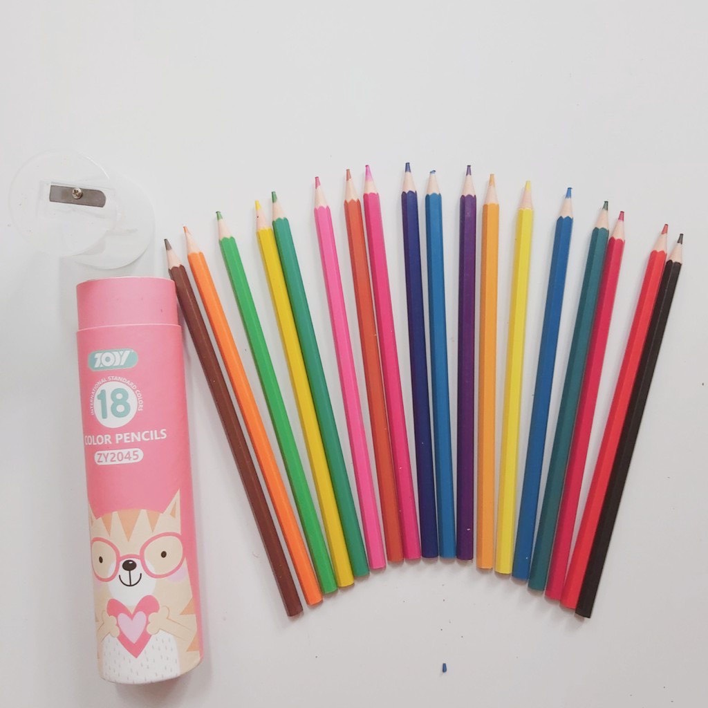 Bút Chì Màu Hộp 12, 18 cây ( tặng kèm chuốt bút chì)