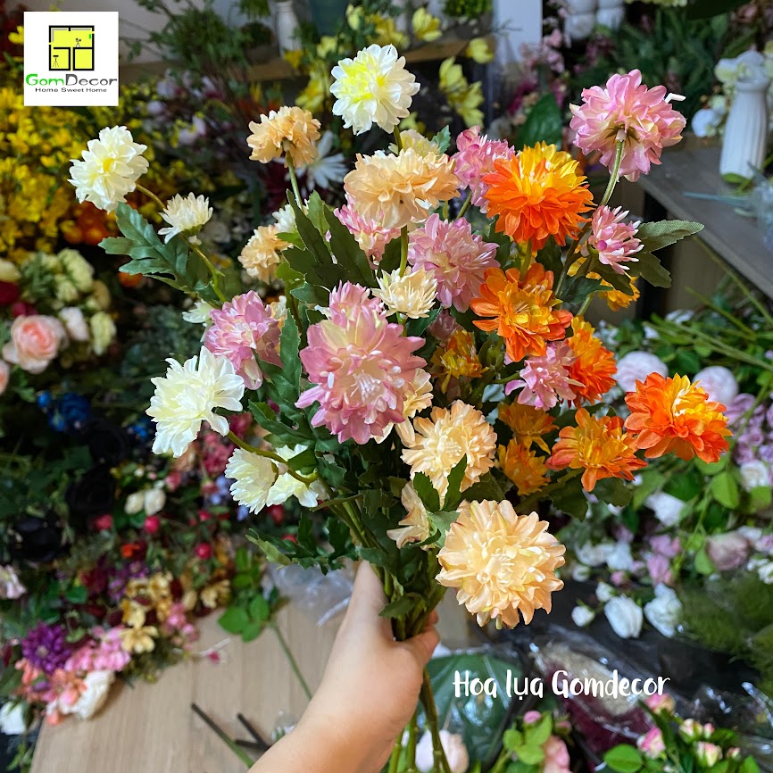 Hoa cúc bách nhật giả cúc daisy giả hoa lụa đẹp cao cấp
