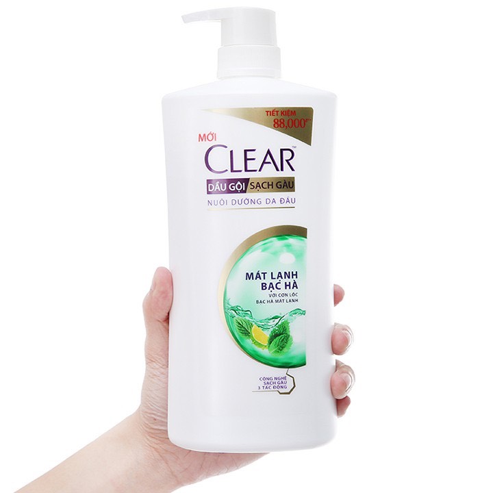 Dầu gội clear bạc hà 880g