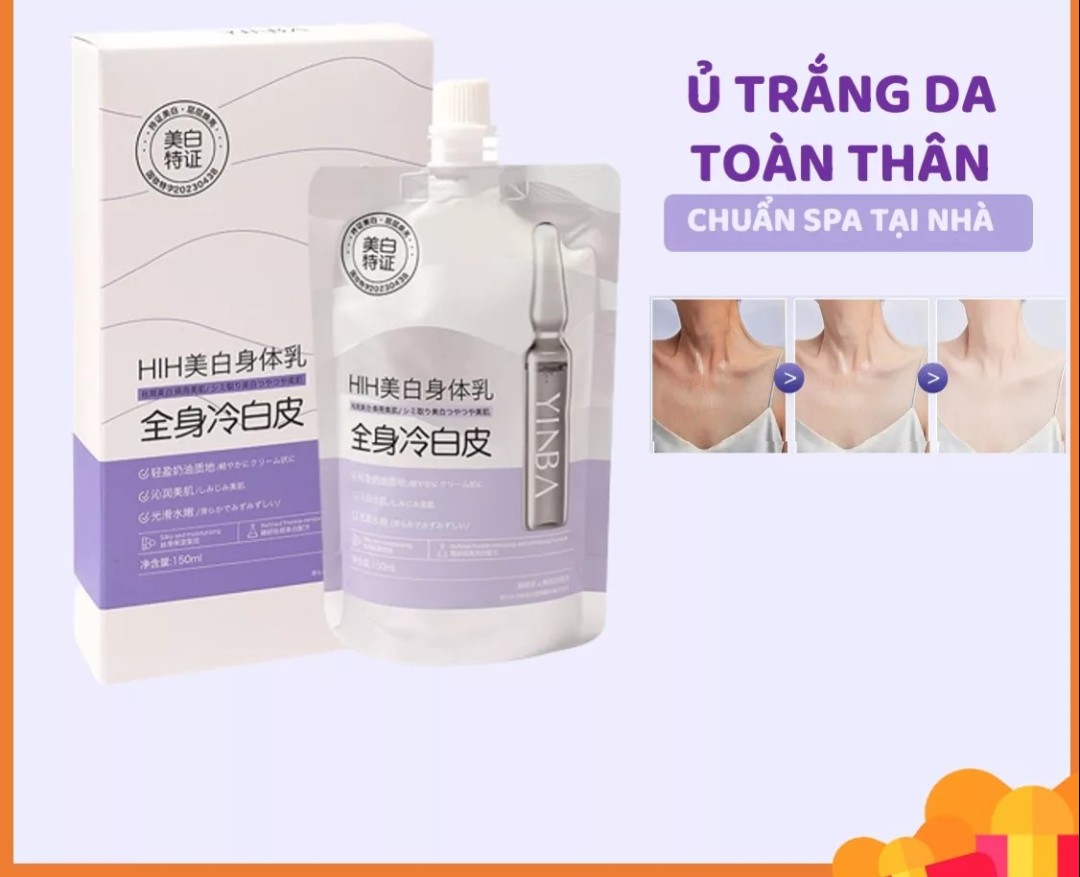 Mặt Nạ Ủ Trắng Body YINBA 150ml Chiết Xuất Niacinemide Giúp Da Trắng Sáng, Mềm Mịn, Dưỡng Ẩm