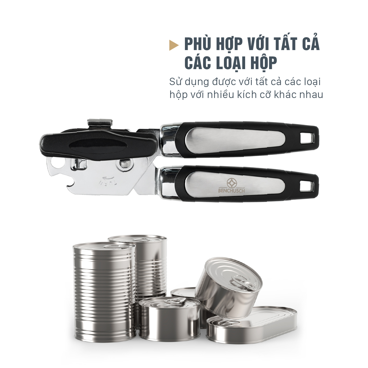 Benchusch Multipurpose Can Opener - Heavy Duty with Stainless Steel