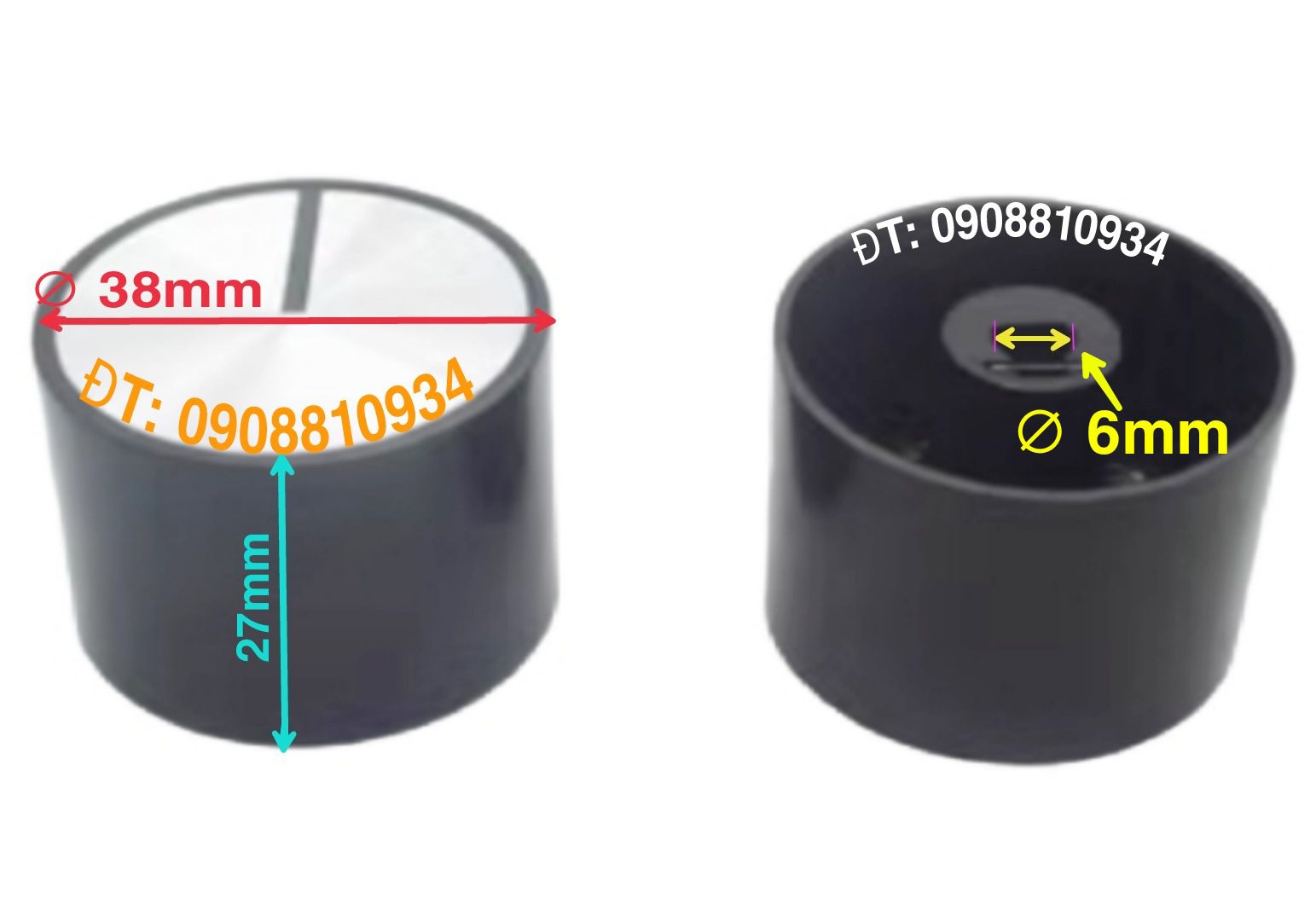 NÚM (NÚT) VẶN CỐT THẲNG LỖ 6MM BẾP GAS ÂM CANZY