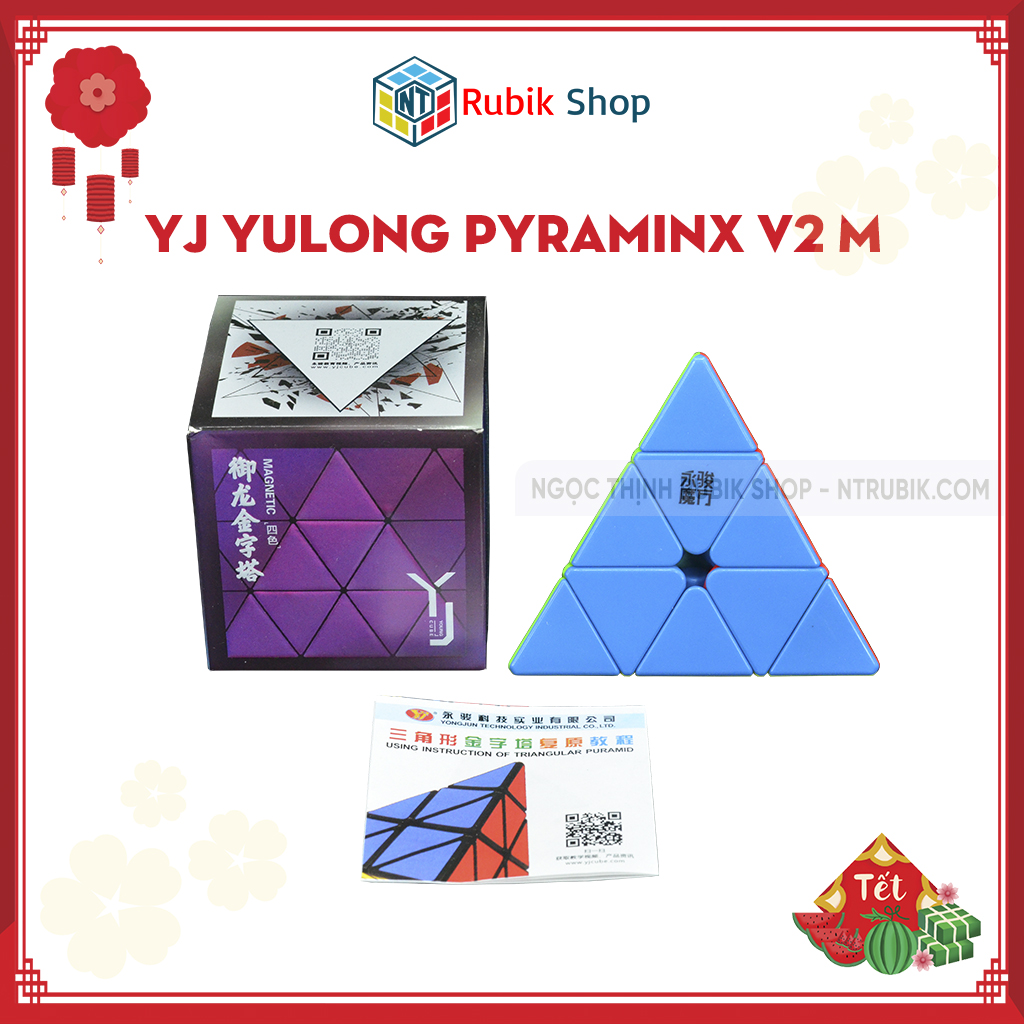 [Hoàn tiền 10%]Rubik Pyraminx YJ Pyraminx V2 M Stickerless YongJun YuLong V2 M Stickerless Có Nam Châm