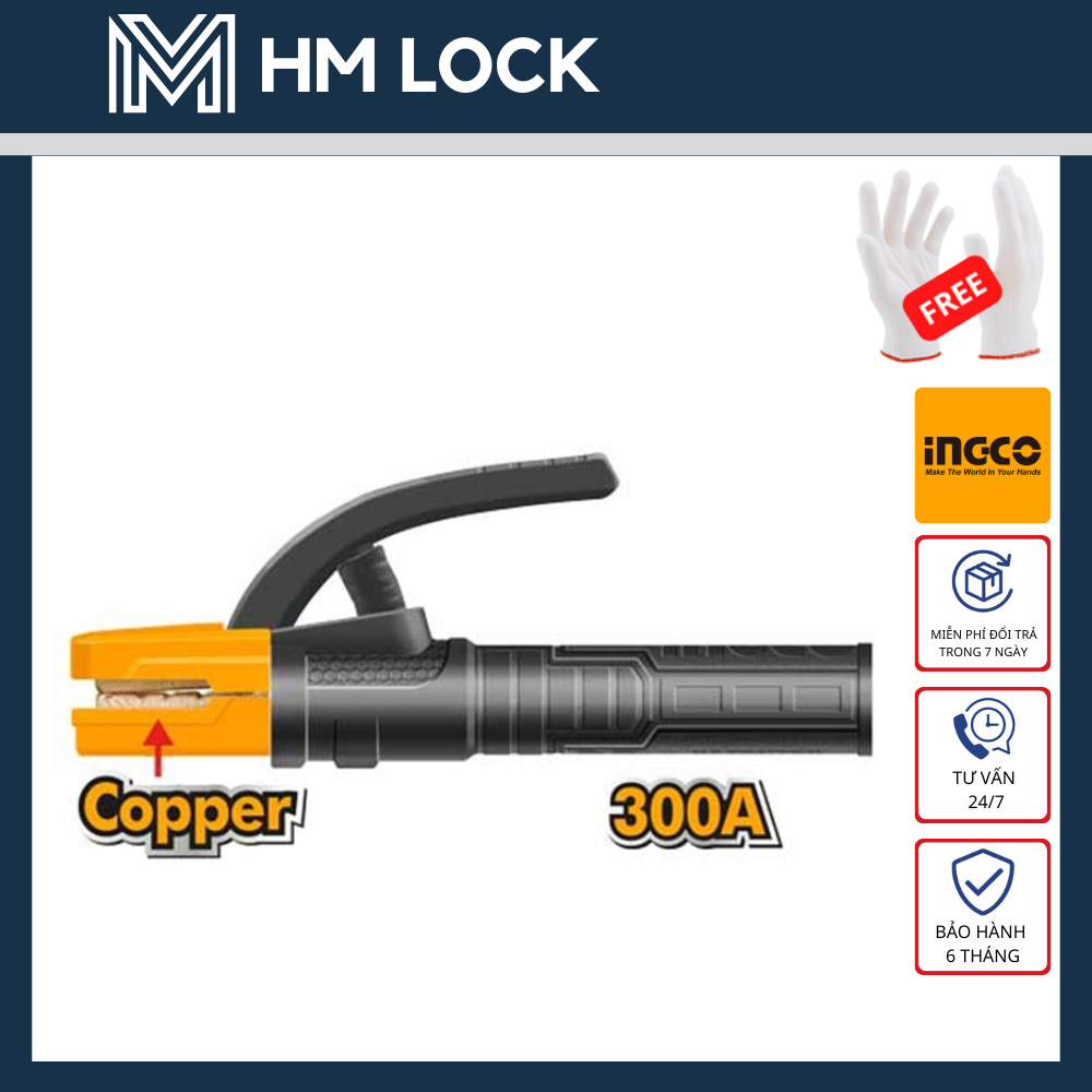 Kềm hàn 300a ingco - hàng chính hãng - wah3008 - hm lock