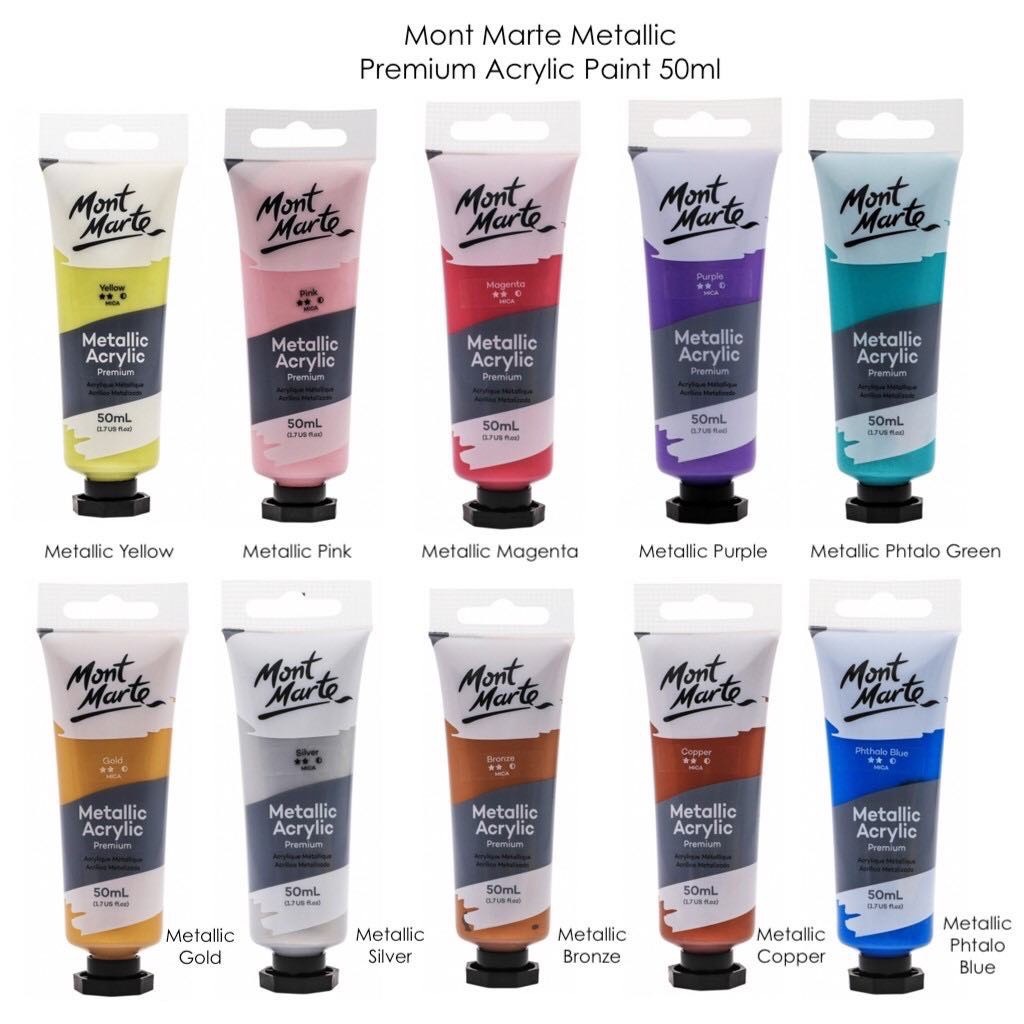 Màu Acrylic Metallic và Fluoro Mont Marte dạng tuýp 50ml