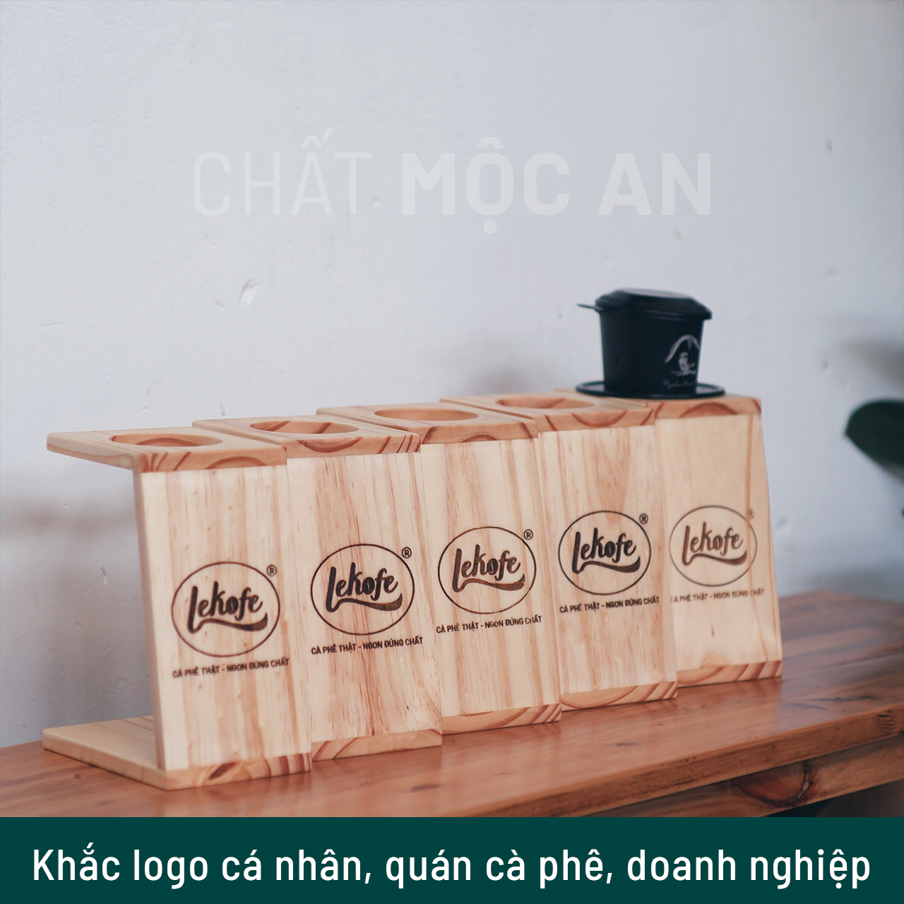 Giá Đỡ Phin Cà Phê Trung Nguyên, Giá Pha Cà Phê Bằng Gỗ Tự Nhiên, Giá Đỡ Phễu V60 Kiểu Pour Over