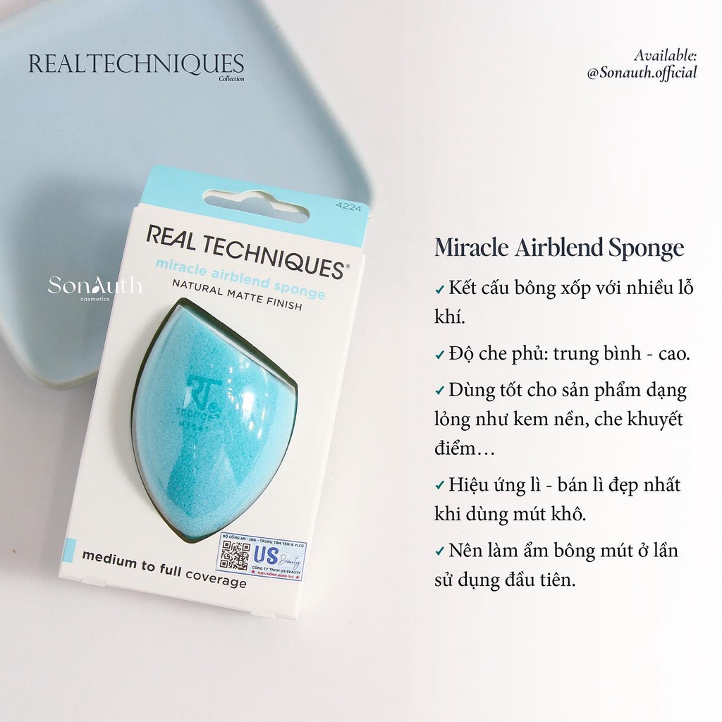 Bông tán nền Real Techniques Miracle Complexion Sponge