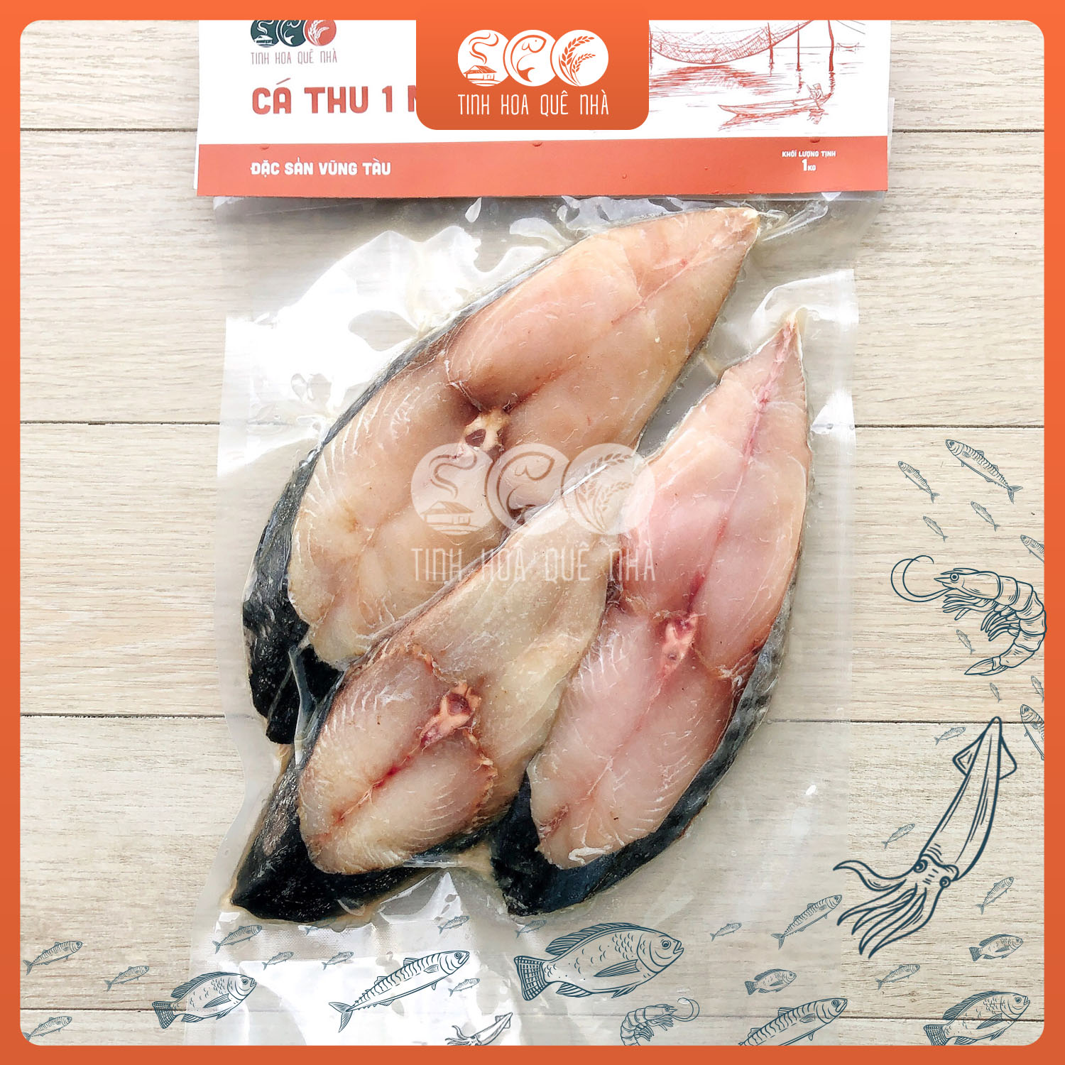 Cá Thu 1 Nắng Vũng Tàu khối lượng 500g - 1kg  Tinh Hoa Quê Nhà