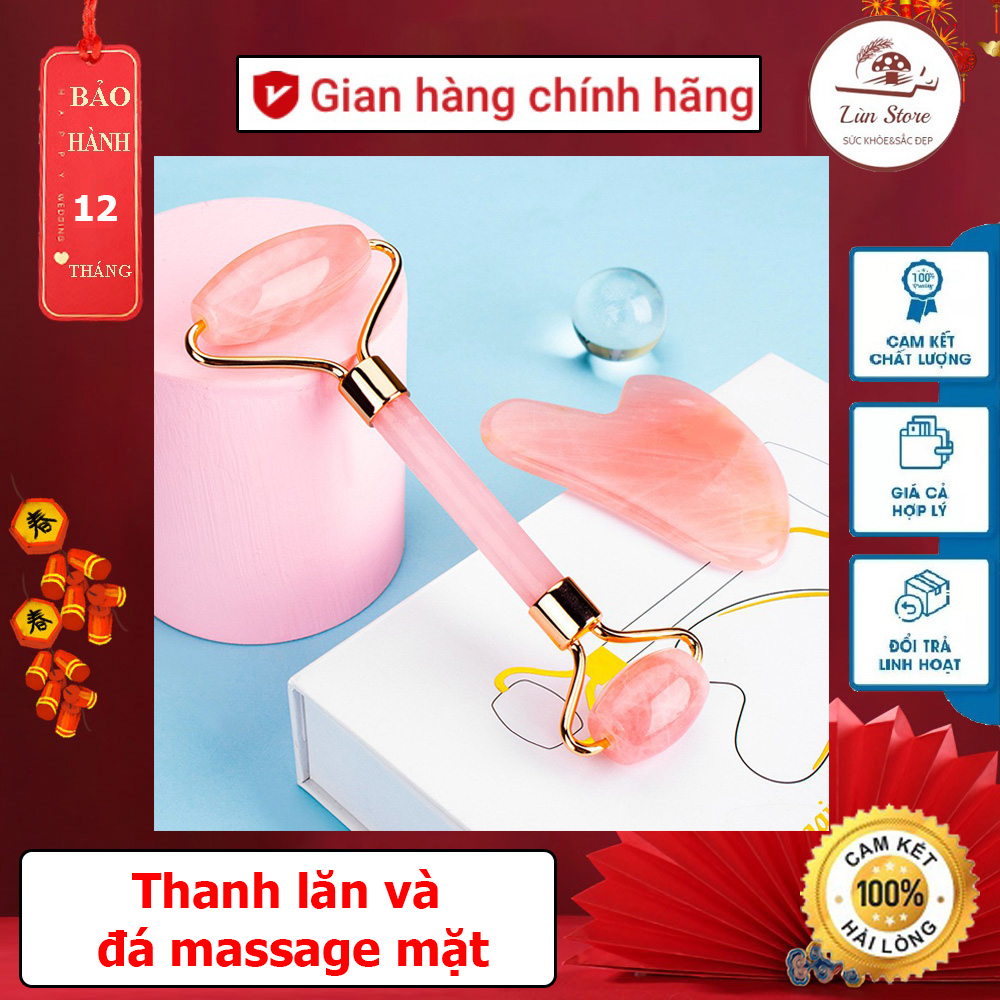 Thanh lăn massage mặt 2 đầu, thanh lăn và miếng cạo gió massage mặt trị liệu chăm sóc da mặt, thanh lăn nâng cơ săn chắc thon gọn gương mặt, dụng cụ mát xa chăm sóc da mặt cầm tay, cây lăn massage mặt