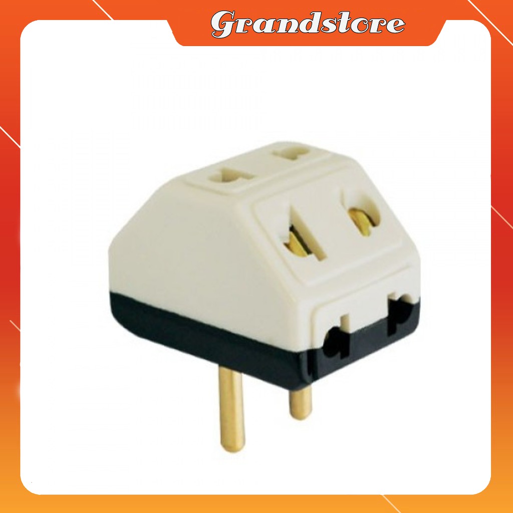 Ổ cắm chia điện chân tròn 5 phích cắm tiện dụng, đầu chia đầu nối ổ cắm 5 ngã dạng bầu, phích cắm chia 1 thành 5 lỗ điện