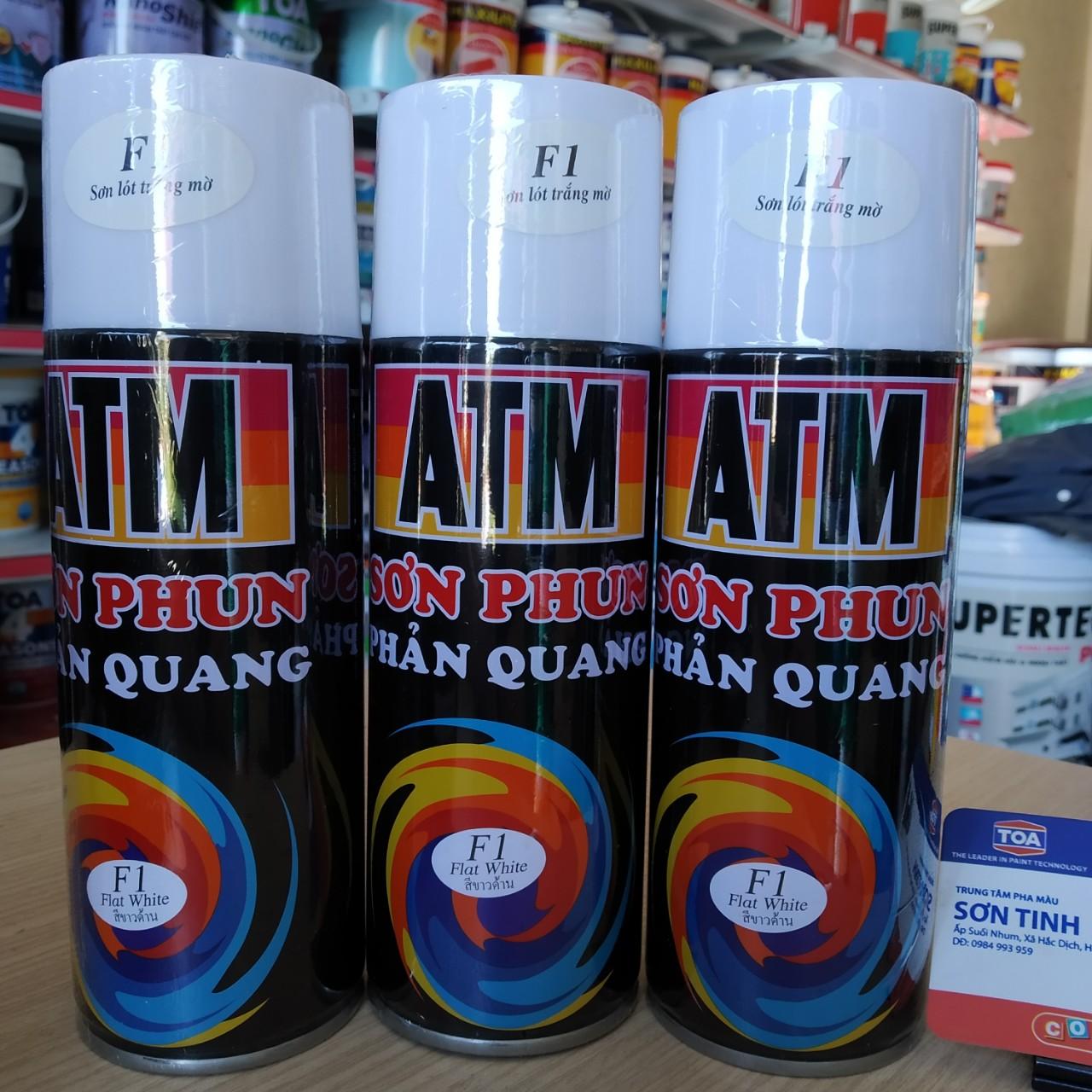 Sơn xịt lót màu trắng phản quang ATM F1 - 1 chai