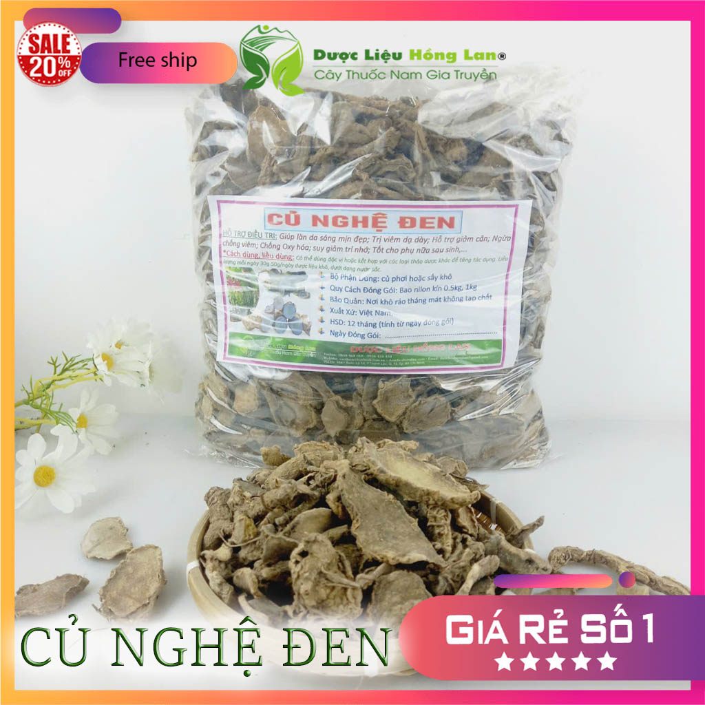 Củ Nghệ Đen khô sắt lát 500gram