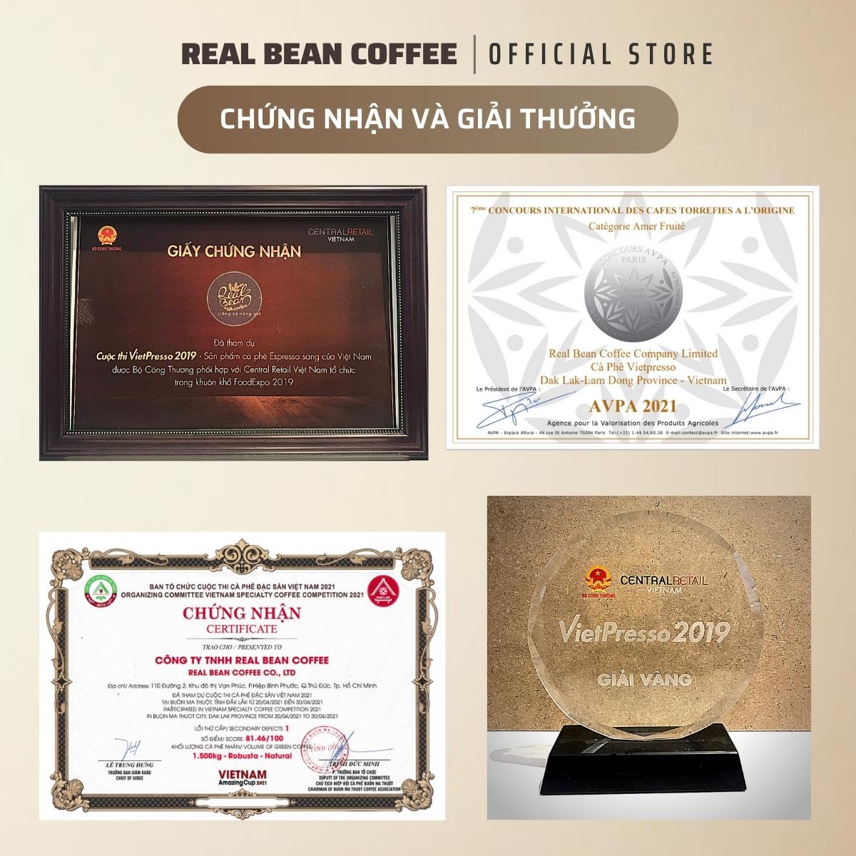 Cà phê phin giấy tiện lợi – Hộp 10 Gói – 100% Rang Mộc – Vị Đậm, Thơm Nồng – REAL BEAN COFFEE