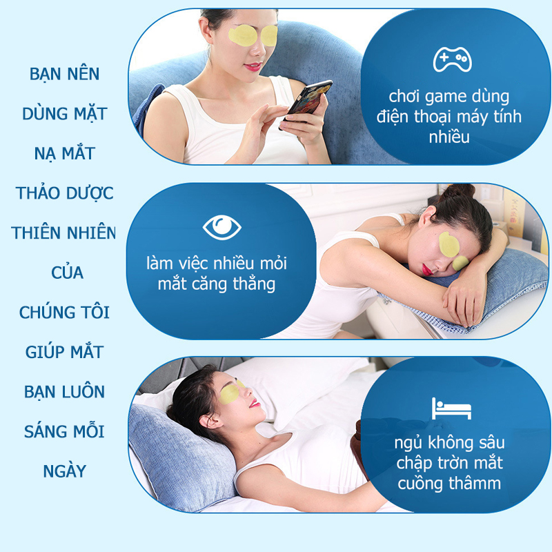 Mặt nạ mắt thảo mộc vitamin e giảm mỏi mắt . căng mắt , giảm cuồng thầm mắt
