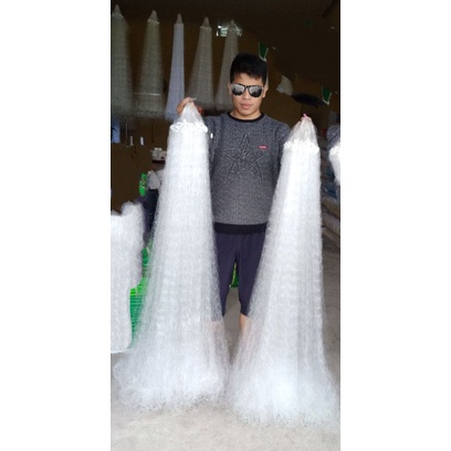 Lưới đánh cá 3 màn cao 1.2m, ô mắt từ 5-10 phân(then 2.5-then5)