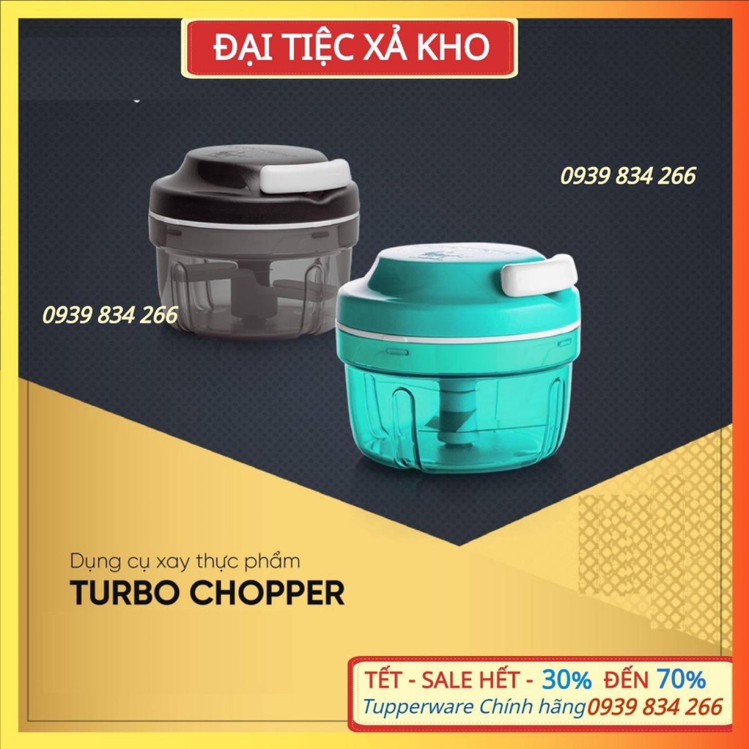 Turbo Chopper Tupperware💕Freeship💕 Dụng cụ Xay thực phẩm, Phiên bản giới hạn