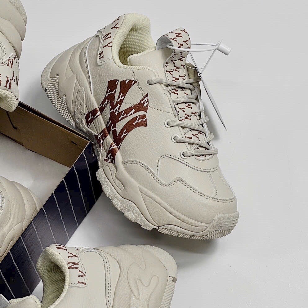 [TẶNG HỘP+ BILL+TẤT] Giày thể thao nam nữ MLB monogram NY nâu hàng cao cấp size 36-43
