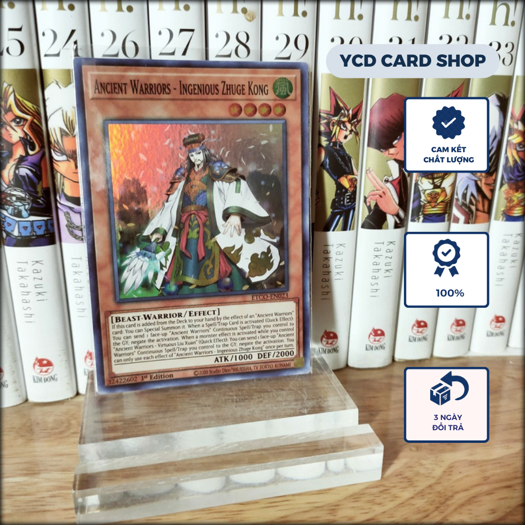 Thẻ bài Yugioh Chính hãng Ancient Warriors – Ingenious Zhuge Kong ( Gia Cát Lượng) – Super Rare